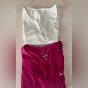Nike Dri-FIT Fuchsia and White Sports Bra